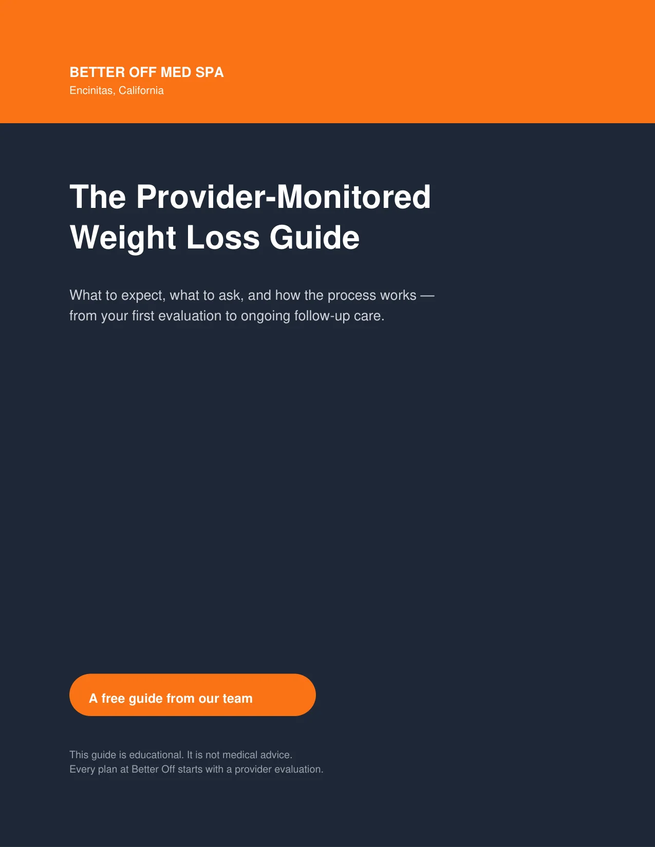 Cover of The Provider-Monitored Weight Loss Guide from Better Off Med Spa