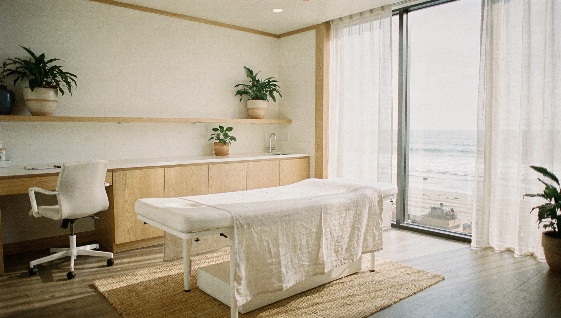 Bright consultation room at Better Off Med Spa, a medical weight loss clinic in Encinitas, California